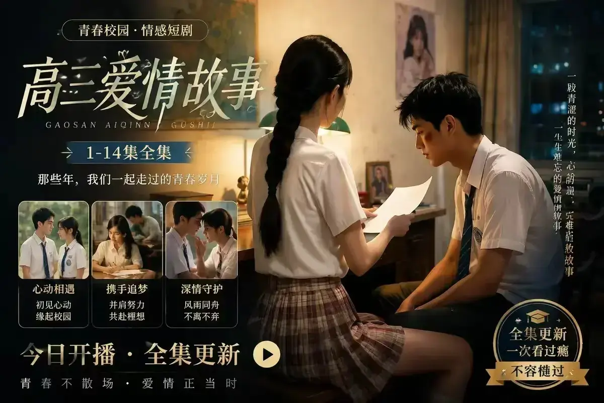 AI校园短剧《B中爱情故事》未删减完整版-误会篇4KHDR画质-百度网盘在线秒存-高清观看每集都戳心